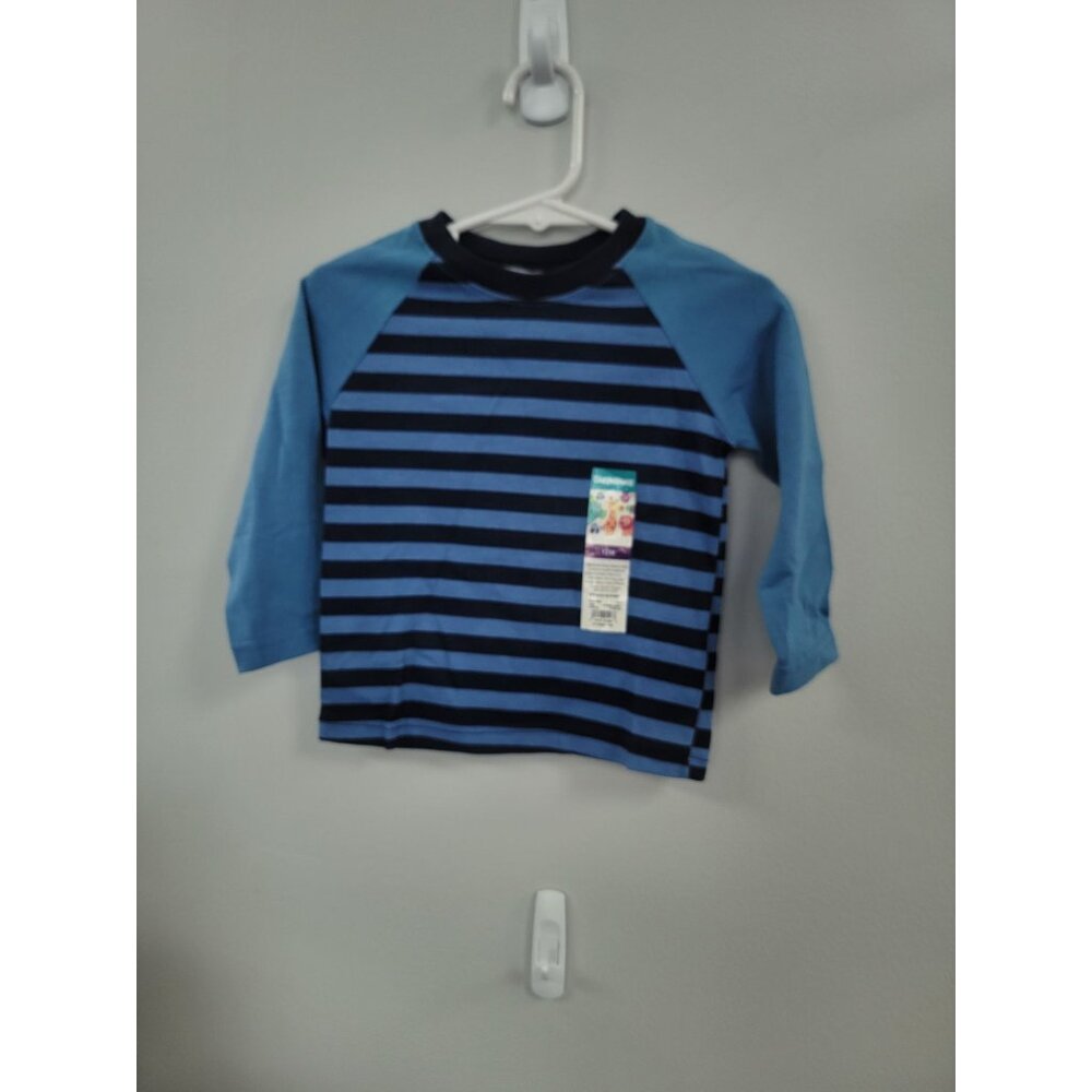 Garanimals Toddler Boys Long Sleeve Striped Raglan Shirt 12M Cotton